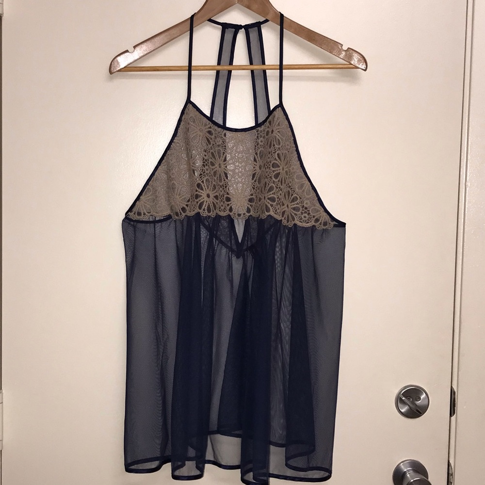 Victoria’s Secret Lingerie Top Navy Tan